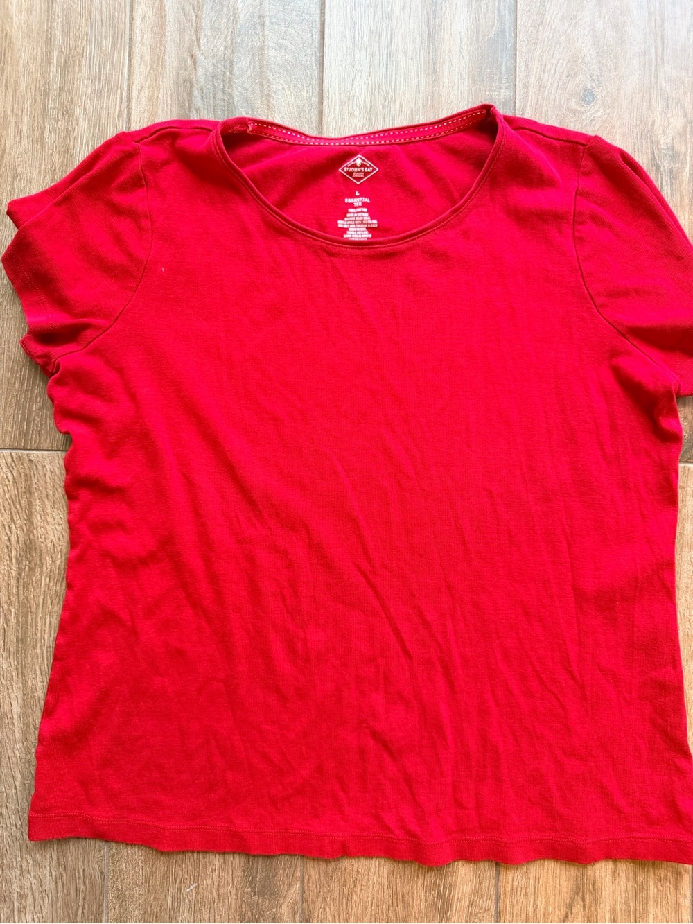 St. John's Bay Bright Red Short Sleeve Tee